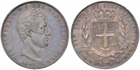 Carlo Alberto (1831-1849) 5 Lire 1847 G - Nomisma 700 AG Minimi segnetti ma ottimo esemplare con bella patina intensa