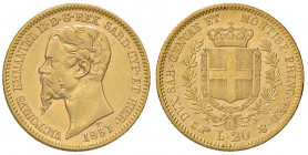 Vittorio Emanuele II (1849-1861) 20 Lire 1851 T - Nomisma 744 AU Minimi colpetti al bordo