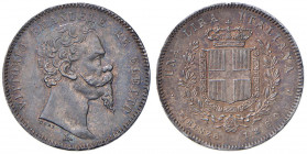 Vittorio Emanuele II re eletto (1859-1861) Lira 1860 F monti araldici - Nomisma 831 AG Bella patina intensa