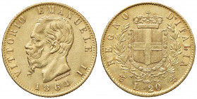 Vittorio Emanuele II (1861-1878) 20 Lire 1864 T - Nomisma 851 AU