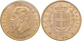 Vittorio Emanuele II (1861-1878) 20 Lire 1872 M - Nomisma 860 AU RR Sigillato qSPL da Angelo Bazzoni