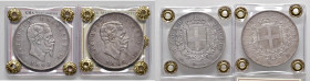 Vittorio Emanuele II (1861-1878) 5 Lire 1865 T e 1865 N - Nomisma 883/882 AG R Lotto di due monete sigillate da Marco Esposito (1865 T BB-SPL / 1865 N...