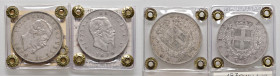 Vittorio Emanuele II (1861-1878) 5 Lire 1870 R e 1870 M - Nomisma 887/886 AG Lotto di due monete. Il 1870 R sigillato BB/SPL/qSPL da Tevere. Il 5 lire...