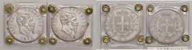Vittorio Emanuele II (1861-1878) 5 Lire 1876 e 1877 - AG Lotto di due monete come da foto