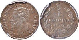 Vittorio Emanuele II (1861-1878) Centesimo 1867 M - Nomisma 968 CU In slab PCGS MS64BN 337071.64/26127472