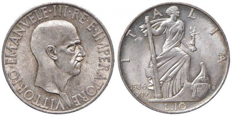 Vittorio Emanuele III (1900-1946) 10 Lire 1936 - Nomisma 1121 AG