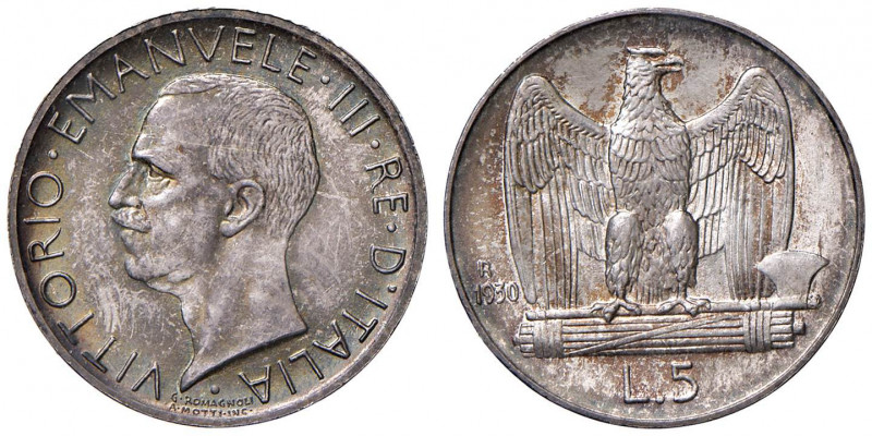 Vittorio Emanuele III (1900-1946) 5 Lire 1930 - Nomisma 1138 AG