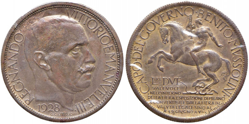 Vittorio Emanuele III (1900-1946) Buono da 2 Lire 1928 A. VI Fiera di Milano - N...