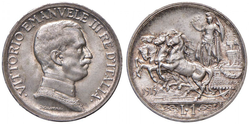 Vittorio Emanuele III (1900-1946) Lira 1915 - Nomisma 1203 AG