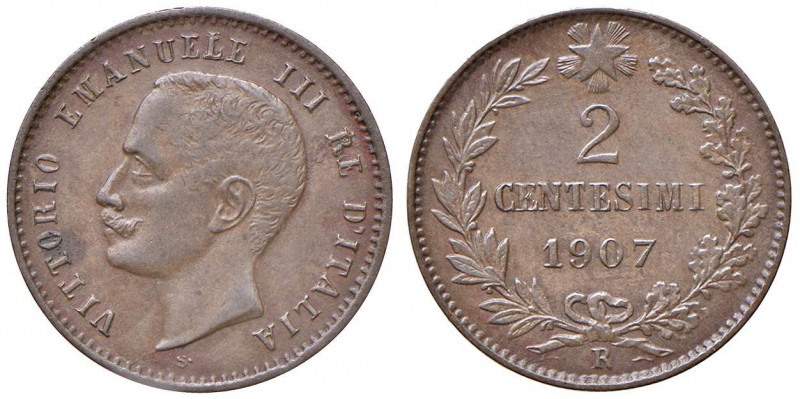 Vittorio Emanuele III (1900-1946) 2 Centesimi 1907 - Nomisma 1380 CU RR