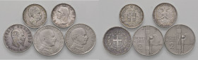 Vittorio Emanuele III (1900-1946) Lotto di tre monete in AG e 2 Lire 1925 e 1926 come da foto da esaminare. Non si accettano resi