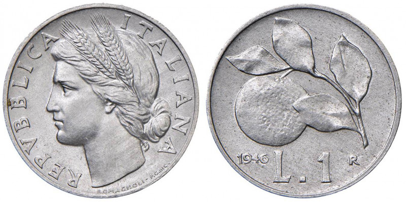 REPUBBLICA ITALIANA (1946-) Lira 1946 - IT R Minime striature al D/