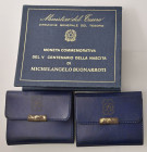 REPUBBLICA ITALIANA (1946-) 500 Lire Marconi 1974 (2) e Michelangelo - AG Lotto di tre monete en astucci originali