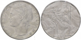 REPUBBLICA ITALIANA (1946-) 100 Lire 1958 - AC Sigillata FDC da Rollero