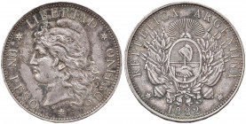 ARGENTINA Peso 1882 - KM 29 AG (g 25,01) Graffietti al D/