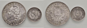 ARGENTINA 50 Centavos 1883 e 10 centavos 1882 - AG Lotto di due monete in AG come da foto