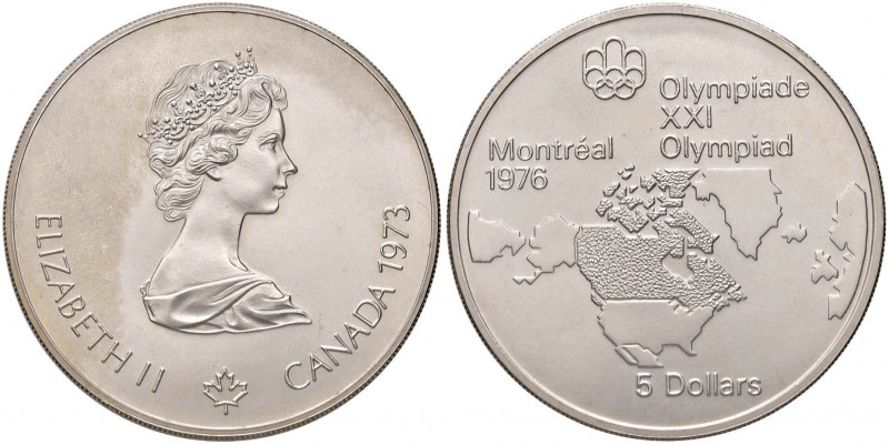 CANADA Elisabetta (1952-) 5 Dollari 1973 - AG (g 24,33)