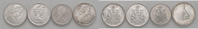 CANADA Elisabetta (1952-) Lotto di quattro monete in AG come da foto da esaminare