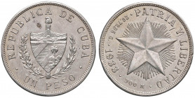 CUBA Peso 1933 - KM 15 AG (g 26,69) Minimi segnetti da pulitura. Colpetto al R/