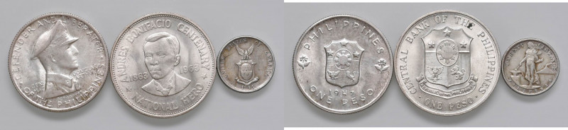 FILIPPINE Peso 1963 - KM 193 AG (g 26,73); Peso 1947 - KM 185 AG (g 19,92) In lo...