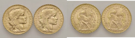 FRANCIA 20 Franchi 1908 e 1914 - AU (g 6,44 - 6,42)