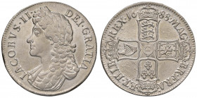 INGHILTERRA James II (1685-1688) Corona 1688 - KM 463 AG (g 29,68) Lucidata