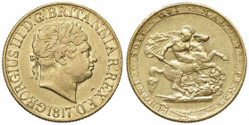 INGHILTERRA Giorgio III (1760-1820) Sterlina 1817 - Fr. AU (g 7,99) Colpo al D/