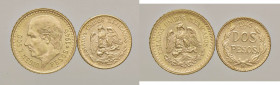 MESSICO 2,50 pesos e 2 pesos 1945 - AU (g 2,11 + 1,66) Lotto di due monete