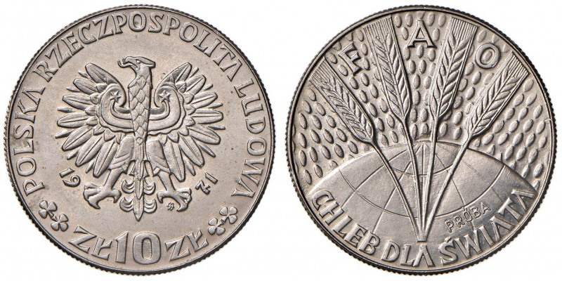 POLONIA 20 Zlotych 1971 PRÓBA - KM Pr287 CU-NI (g 9,57)