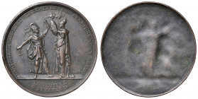MEDAGLIE NAPOLEONICHE Medaglia uniface 1801 Pace di Luneville - Opus. Loos - AE (g 13,85 - Ø 35 mm) Il solo R/ della medaglia Bramsen 113, colpi al bo...