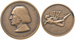 FRANZ LISZT (1811-1886) Medaglia 1961 150° anniversario della nascita - Opus: Vincze - AE (g 87,78 - Ø 57 mm) Ossidazione al R/