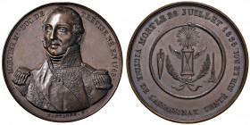 Medaglia 1835 Morte del maresciallo Mortier, Duca di Treviso - Opus: Montagny - AE (g 77,72 - Ø 50 mm) Sul taglio CUIVRE