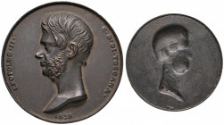 Leopoldo II (1824-1859) Placchetta uniface 1839 - AE (g 63,25 - Ø 67 mm)