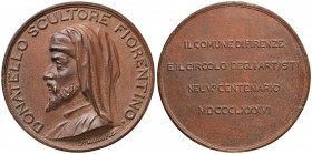 Donatello Medaglia 1886 V centenario - Opus: Frullini - AE (g 264 - Ø 91 mm)