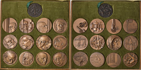 I NOBEL ITALIANI Cofanetto contenente dodici più una medaglia raffiguranti ciascuna un vincitore italiano del Premio Nobel - Opus: Stabilimento Johnso...