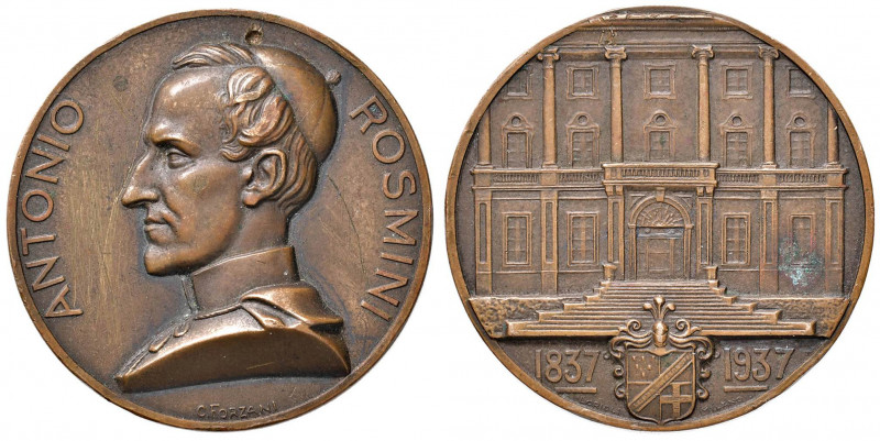 ANTONIO ROSMINI Medaglia 1937 - Opus: Forzani AE (g 30,61 - Ø 40 mm) Graffietti ...