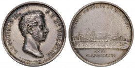 FIRENZE Leopoldo II (1824-1859) Medaglia 1836 Ponte sospesi in Toscana - Opus: Fabris - AG (g 10,89 - Ø 30 mm) Sul bordo ARGENT.