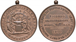 LEGNANO Medaglia 1907 società di Mutuo Soccorso Archimede - AE (g 25,80 - Ø 37 mm)