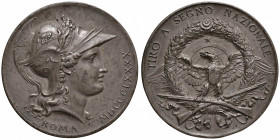 ROMA Medaglia 1890 Tiro a segno nazionale - Opus: Cappuccio e Pogliaghi - MA (g 63,09 - Ø 51 mm) Colpi al bordo