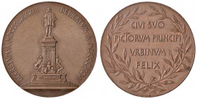 URBINO Medaglia 1897 Monumento a Raffaello - Opus: Tua - AE (g 61,86 - Ø 49 mm)