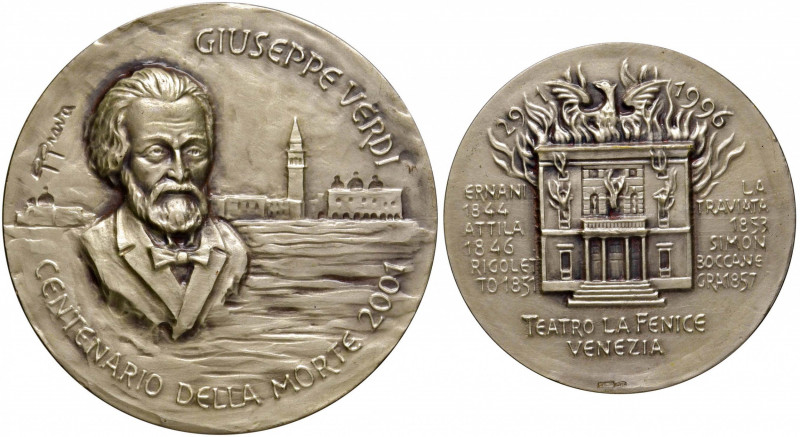 VENEZIA Medaglia 2001 Centenario della morte di Verdi - AG (g 122 - Ø 60 mm) 15 ...