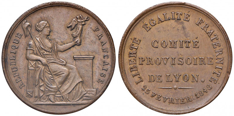 FRANCIA Medaglia 1848 Coité provisoire de Lyon - AE (g 10,39 - 30 mm)