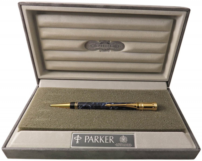 PARKER Penna a sfera “Ballpen” - Corpo della penna in pregiata resina blu a fant...