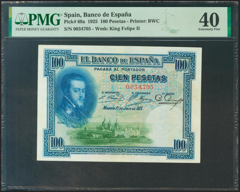 100 Pesetas. 1 de Julio de 1925. Sin serie. (Edifil 2021: 323, Pick: 69a). Inusu...