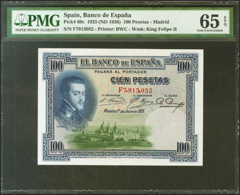 100 Pesetas. 1 de Julio de 1925. Serie F, última serie emitida. (Edifil 2021: 35...