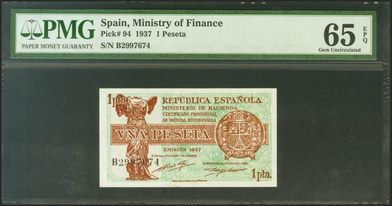 1 Peseta. 1937. Serie B. (Edifil 2021: 392, Pick: 94). Apresto original. SC. Enc...
