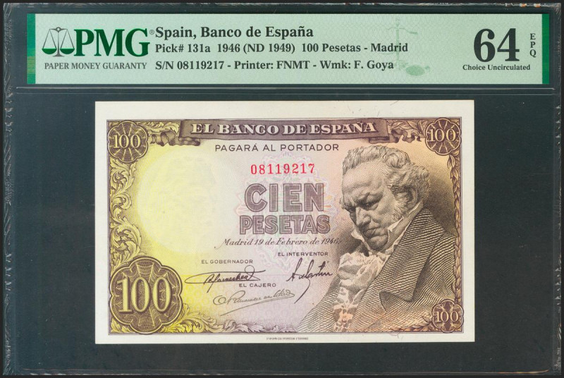 100 Pesetas. 19 de Febrero de 1946. Sin serie. (Edifil 2021: 451, Pick: 131a). I...