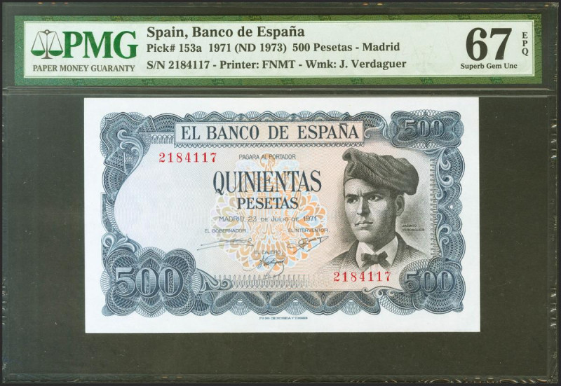 500 Pesetas. 23 de Julio de 1971. Sin serie. (Edifil 2021: 473, Pick: 153a). Apr...