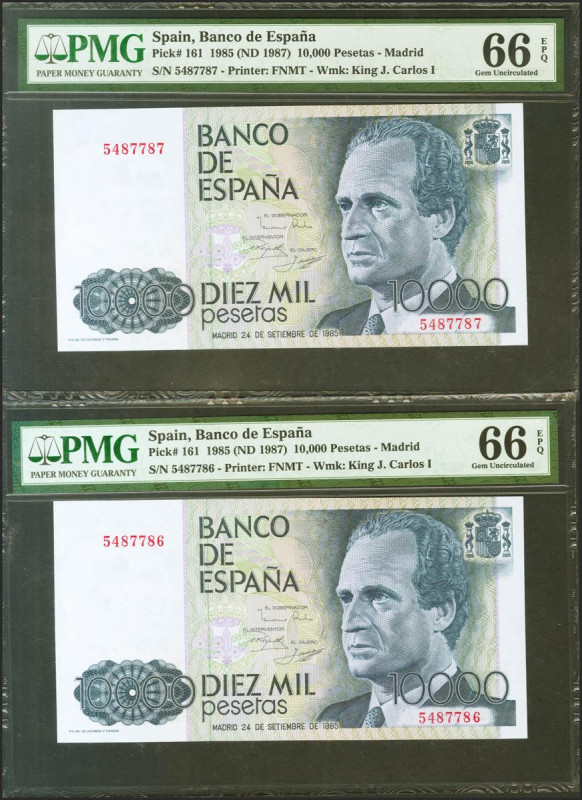 10000 Pesetas. 24 de Septiembre de 1985. Pareja correlativa. Sin serie. (Edifil ...