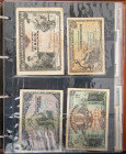 Interesante conjunto de 50 billetes del Banco de España de distintas épocas, algunos de ellos repetidos y en diversas calidades, además de un conjunto...